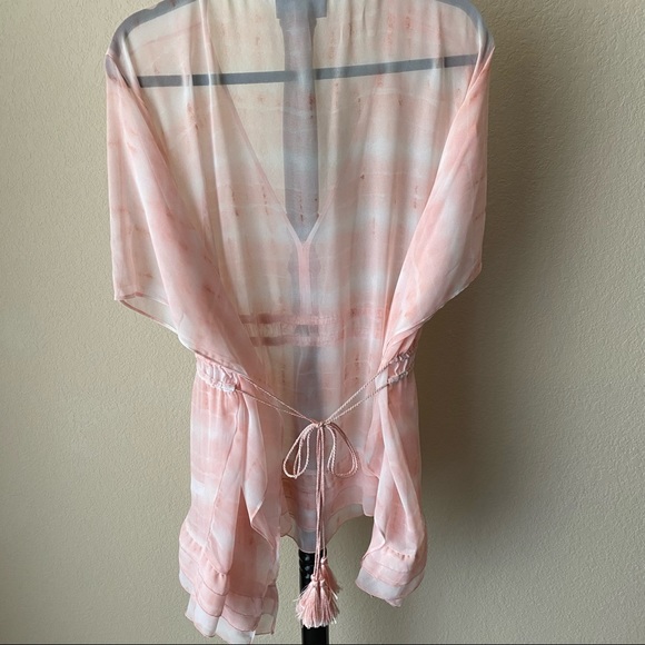 Lane Bryant, Pink/ White, Sheer V-neck, 22-24 - Picture 5 of 9